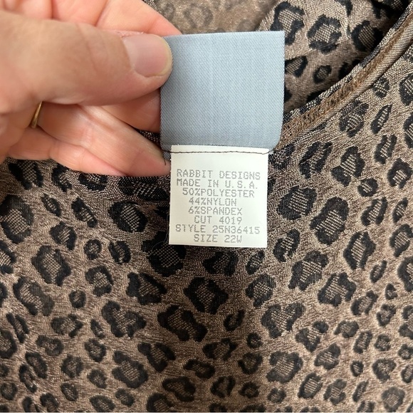 Rabbit Rabbit Women’s 2 Piece Leopard Print Slinky Knit Skirt Top 22W - Picture 8 of 8